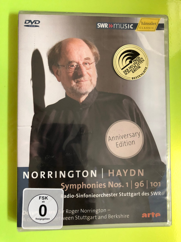 Norrington Conducts Haydn Symphonies Nos. 1, 96 & 101 DVD – Hänssler Classic Anniversary Edition (4010276022657)