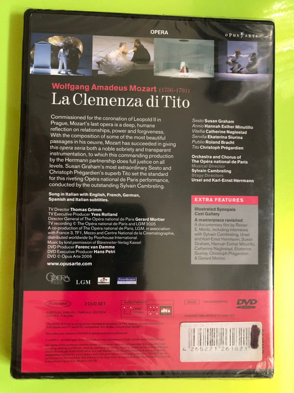 Opus Arte Mozart La Clemenza di Tito Opéra National de Paris 2 DVD Set (4265221261821)
