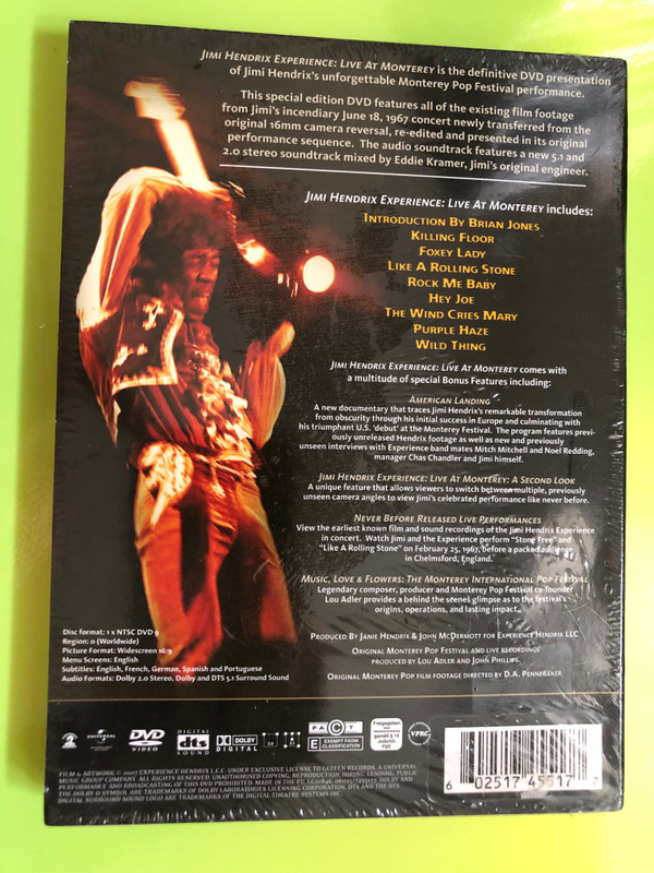Geffen The Jimi Hendrix Experience: Live at Monterey Definitive Edition DVD (602517455177)