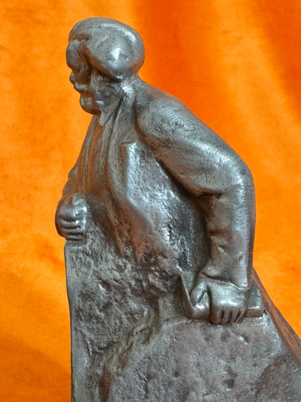 Soviet State Foundry Vintage Karl Marx Monument Metal Statuette Lev Kerbel Sculpture (KarlMarxStatuette)