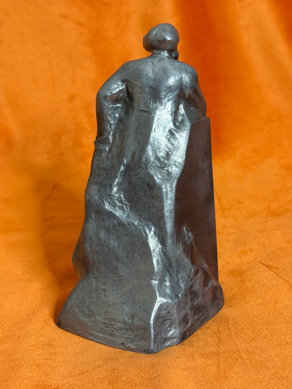 Soviet State Foundry Vintage Karl Marx Monument Metal Statuette Lev Kerbel Sculpture (KarlMarxStatuette)