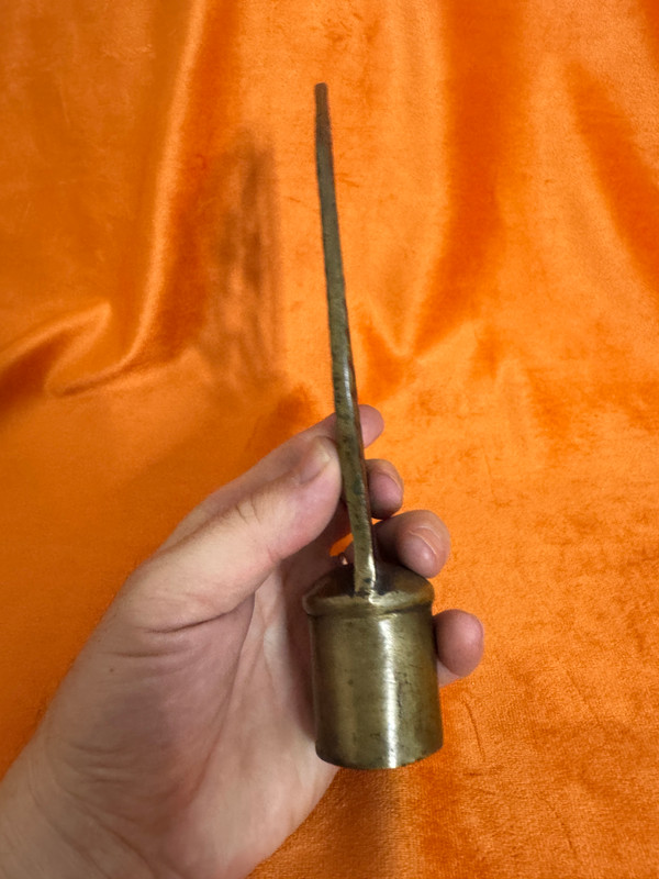 Vintage Soviet Brass Banner Finial with Hammer, Sickle, and Star (SovietBannerFinial)