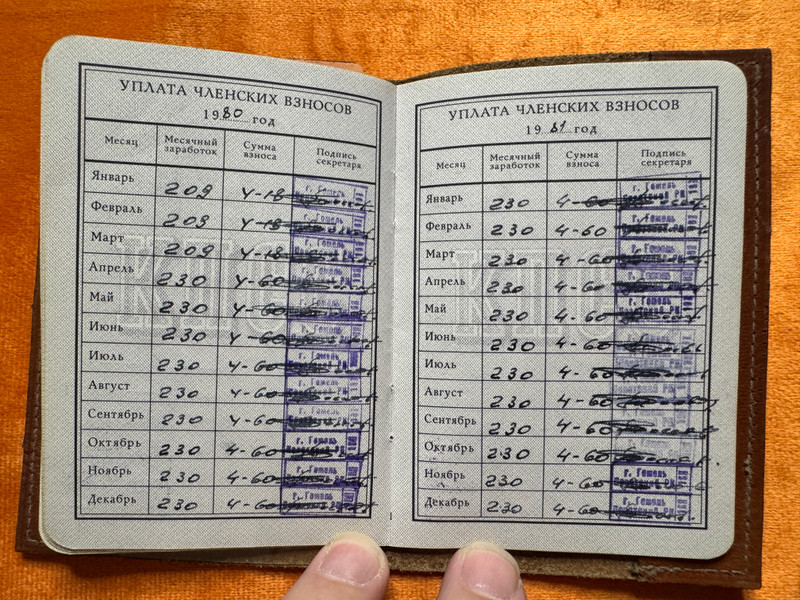 Original Soviet CPSU Party Ticket Document 1973 Murmansk (CPSUPartyTicket)