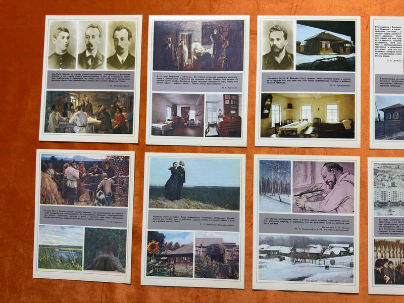 Plakat Soviet Vintage Postcard Set V.I. Lenin in Shushenskoye (1981) (PostcardSetLenin)