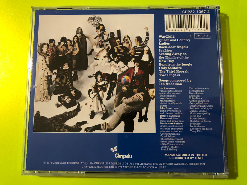 Jethro Tull War Child Signed Audio CD Chrysalis Records (094632106728)