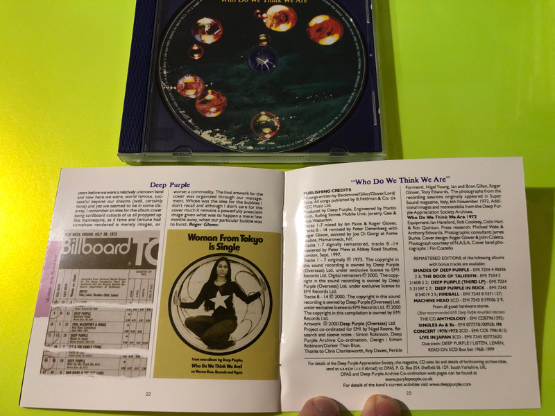 EMI Records: Deep Purple - Who Do We Think We Are Remastered Edition Music CD (724352160723)