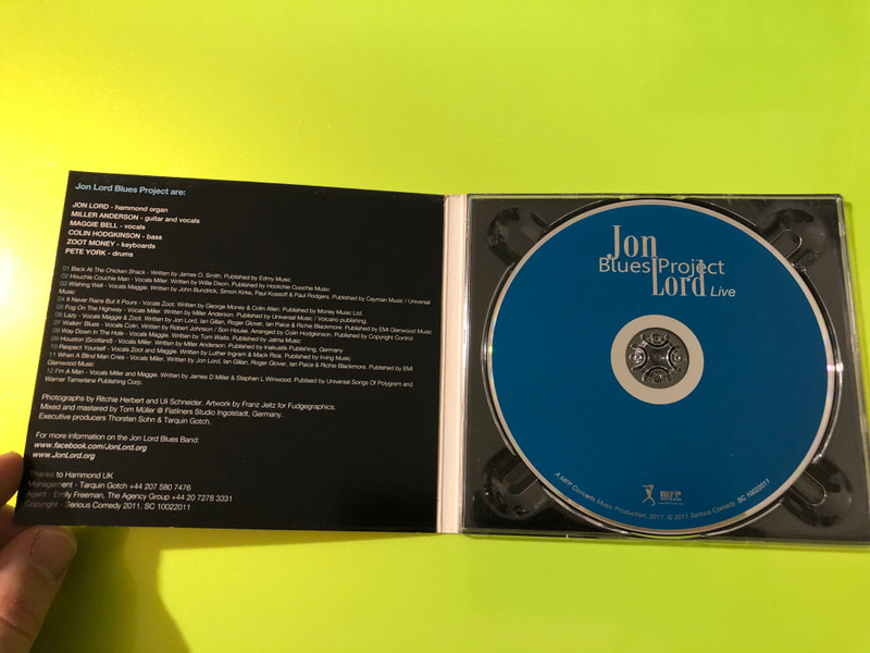 Serious Comedy - Jon Lord Blues Project Live Autographed Music CD (0609613638374)