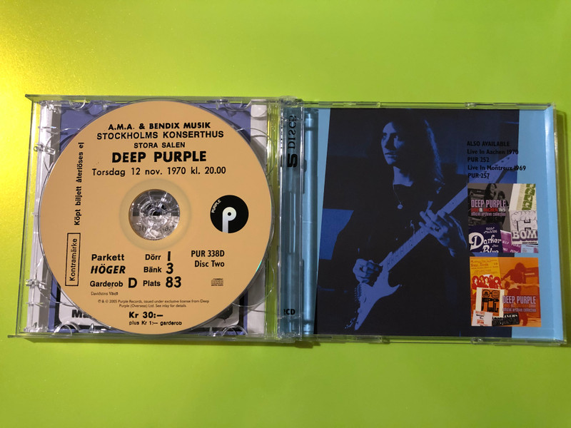 Purple Records - Deep Purple Live In Stockholm 1970 Autographed Music CD (5022911338312)