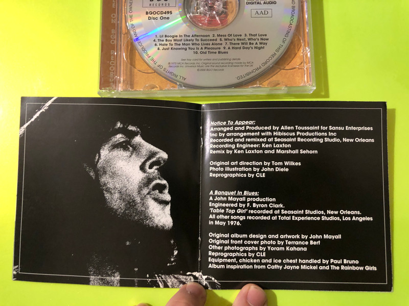 BGO Records John Mayall Notice To Appear / A Banquet In Blues 2 CD Set (5017261204950)