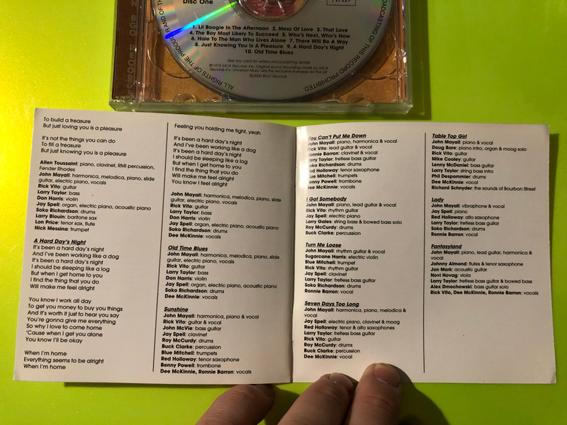 BGO Records John Mayall Notice To Appear / A Banquet In Blues 2 CD Set (5017261204950)