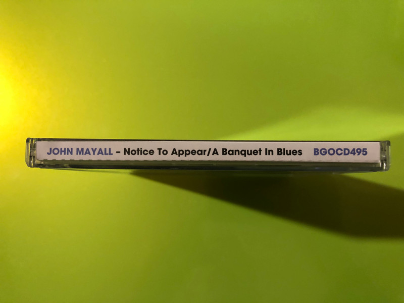 BGO Records John Mayall Notice To Appear / A Banquet In Blues 2 CD Set (5017261204950)