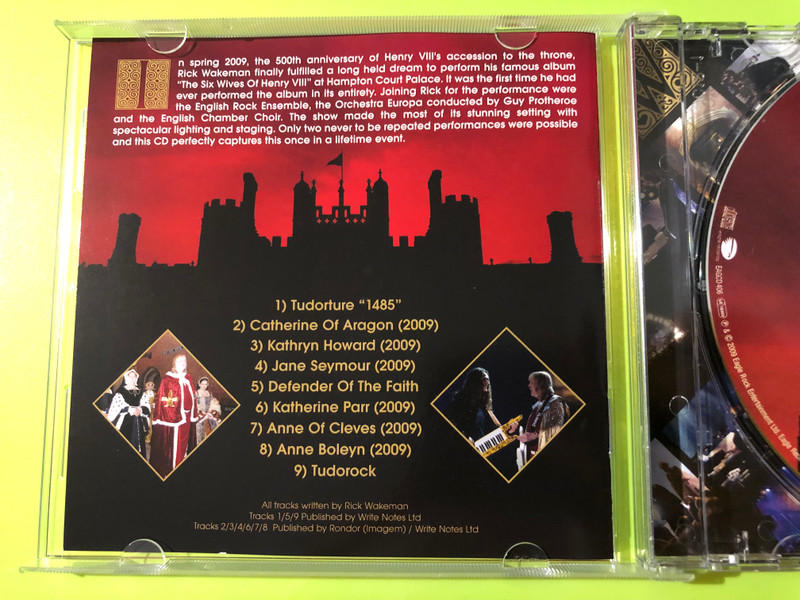Eagle Records Rick Wakeman - The Six Wives of Henry VIII Live at Hampton Court Palace Music CD (Signed Edition) (5034504140622)