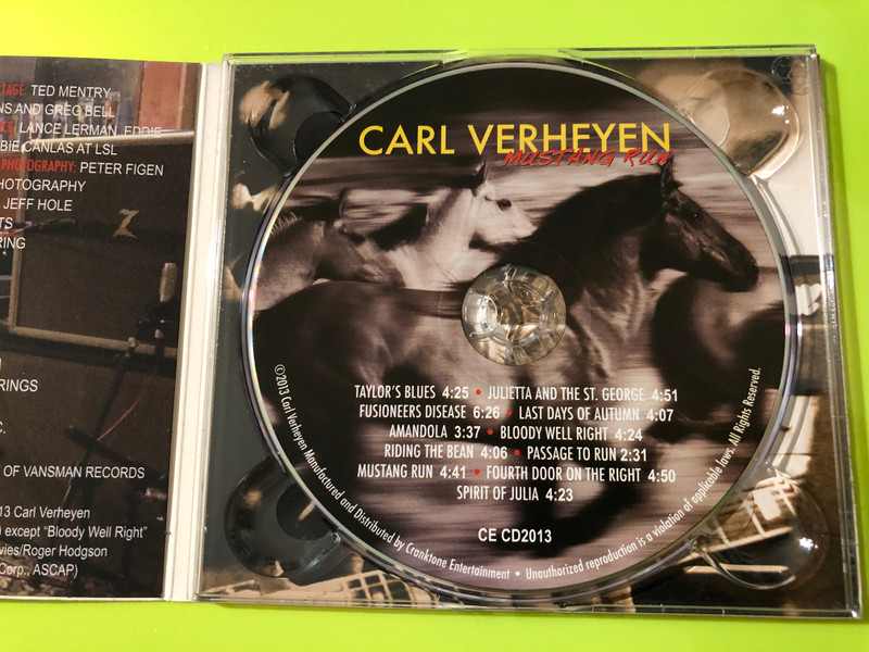 Cranktone Entertainment: Mustang Run Audio CD by Carl Verheyen (015882072748)