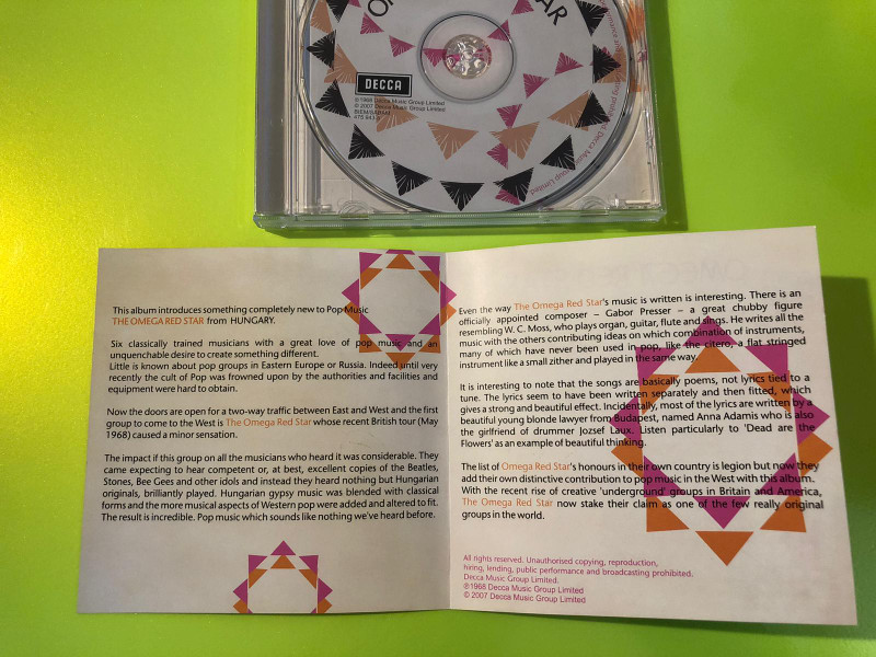 Decca: Omega Red Star Autographed Music CD (028947594352.)