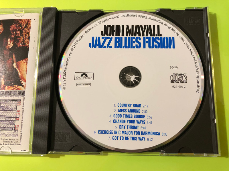 Polydor:John Mayall Jazz Blues Fusion Autographed Music CD (731452746023)