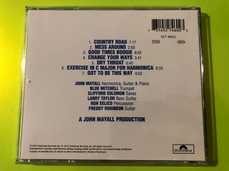 Polydor:John Mayall Jazz Blues Fusion Autographed Music CD (731452746023)