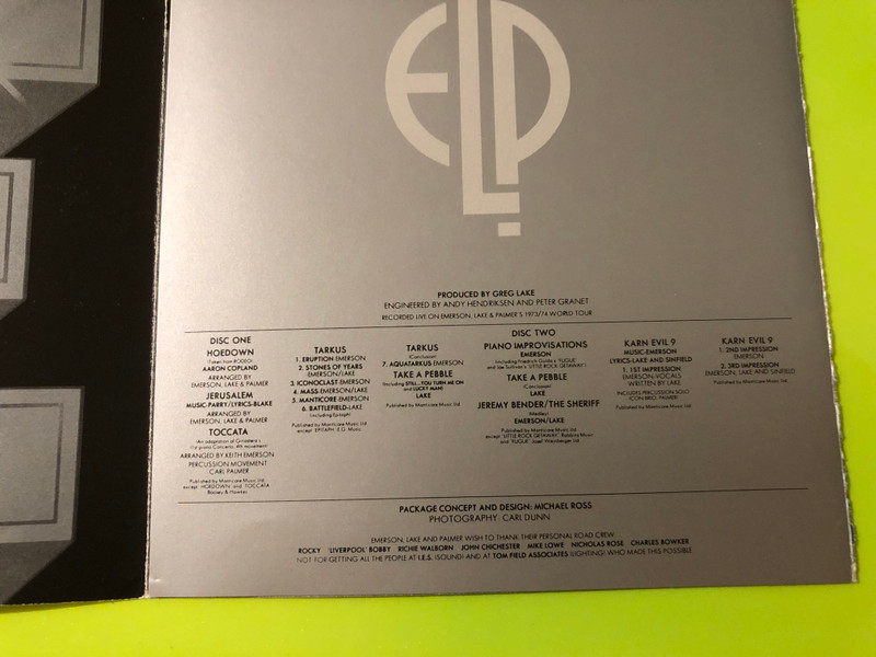 Atlantic Emerson Lake & Palmer Welcome Back My Friends Autographed 2 Music CD (4988014364171)