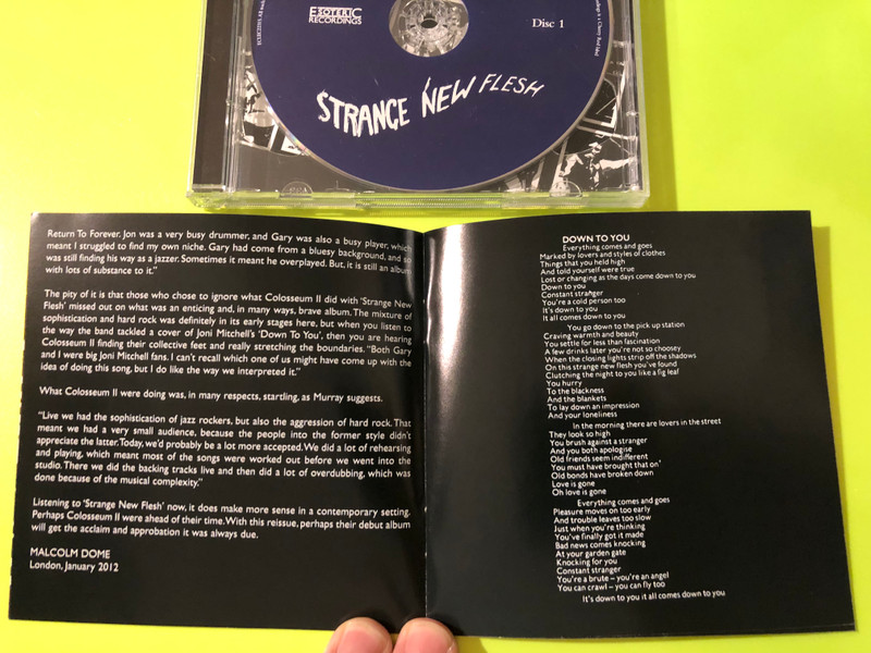 Esoteric Recordings: Colosseum II Strange New Flesh Autographed Remastered Edition 2CD Set (5013929431546)