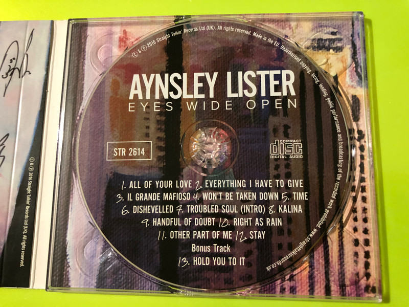 Straight Talkin' Records: Aynsley Lister - Eyes Wide Open Autographed CD (5070000063126)