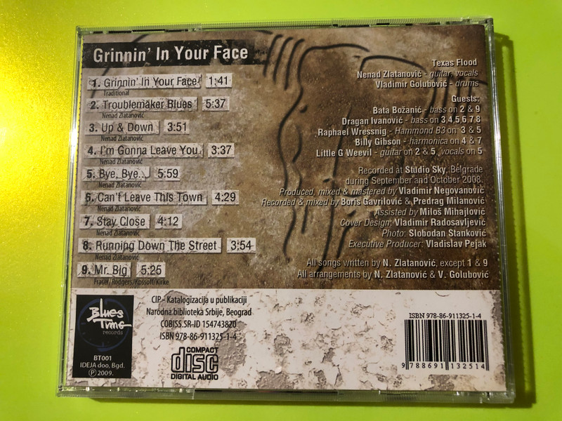 Blues Time Records: Texas Flood - Grinnin' In Your Face Audio CD (9788691132514)