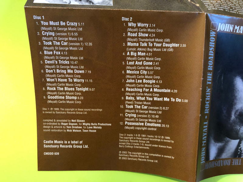Castle Music: John Mayall - Rockin' the Roadshow (Autographed) 2xCD Compilation (5050159163922)