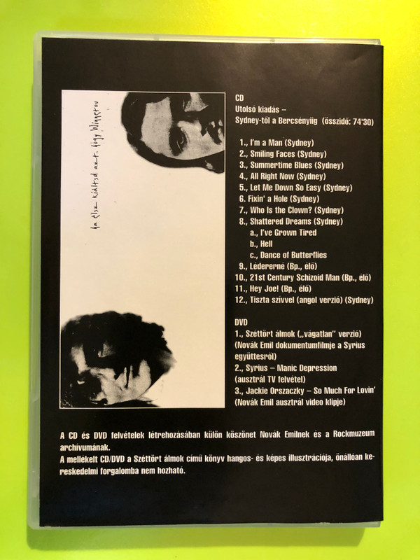 Kinopolis: Syrius - Utolsó kiadás / Széttört Álmok / Signed CD + DVD Set (Sydney to Bercsényi) (SyriusUtolsókiadás)