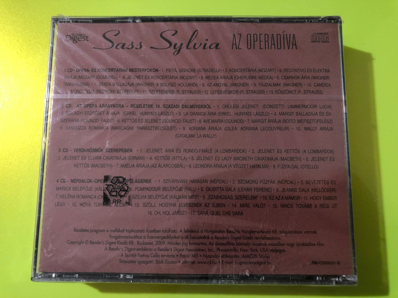 Reader's Digest - Sass Sylvia - Az Operadiva - 4 CD Box Set (RM-CD09091-1-4) 