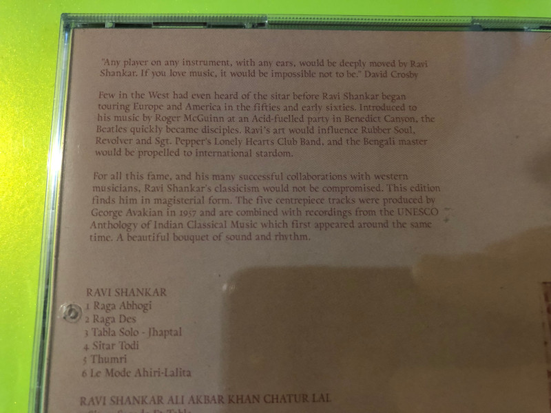 él Records: Ravi Shankar — That Which Colours the Mind (Audio CD) (5013929321731) 