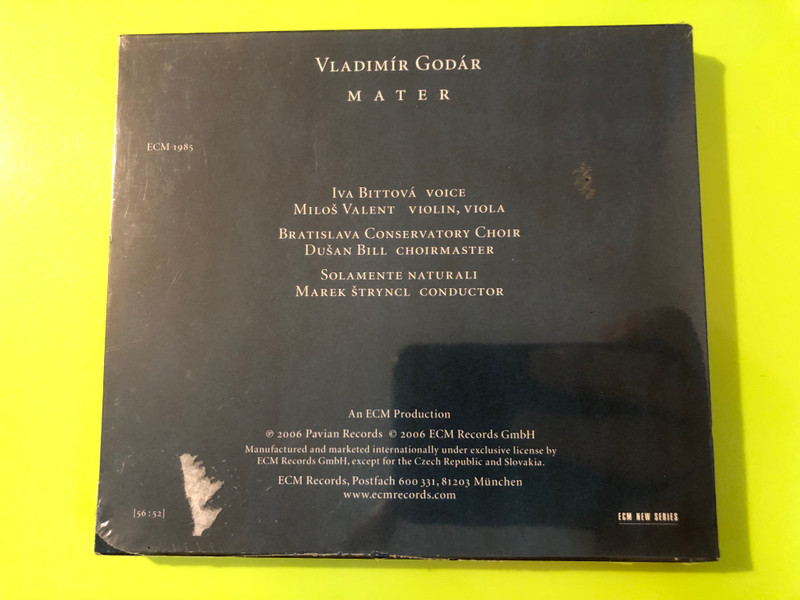 ECM New Series: Vladimír Godár — Mater (Iva Bittová, Solamente Naturali) — Audio CD (028947656890) 