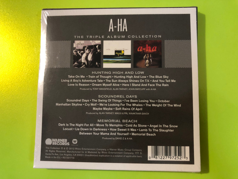 Warner Records: a-ha — The Triple Album Collection (Hunting High and Low / Scoundrel Days / Memorial Beach) 3 CD Set (081227972523) 