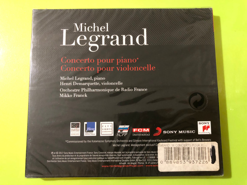 Sony Classical: Michel Legrand — Concertos: Pour Piano & Pour Violoncelle (Audio CD) (0889853937226)