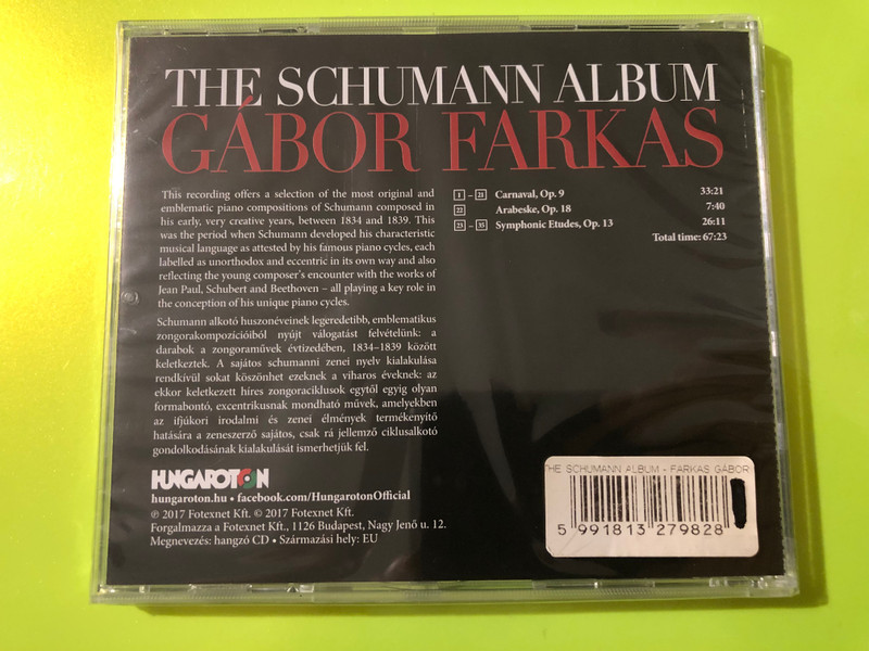 Hungaroton: Gábor Farkas — The Schumann Album (Audio CD) (5991813279828.) 