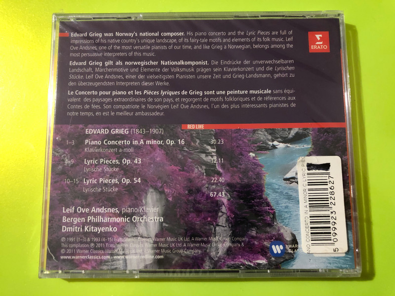 Erato: Leif Ove Andsnes — Grieg: Piano Concerto & Lyric Pieces (Audio CD) (5099923228627) 