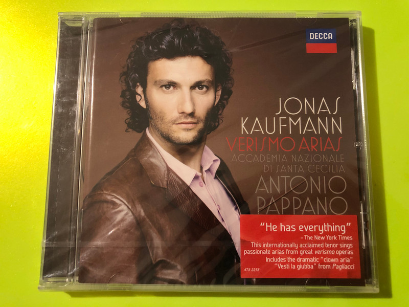 Decca: Jonas Kaufmann — Verismo Arias (Accademia Nazionale di Santa Cecilia, Antonio Pappano) — Audio CD (028947822585.) 