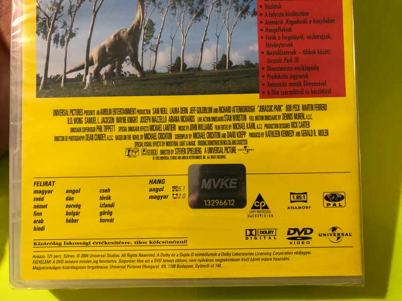 Universal Pictures: Jurassic Park — Steven Spielberg — Widescreen DVD (Hungarian Release) (5050582300505) 