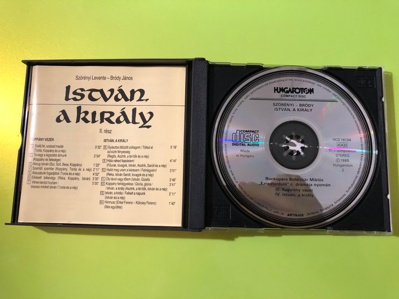 Hungaroton: István, a király (Stephen, the King) — Szörényi & Bródy Rock Opera 2-CD (HCD 14133–34) 