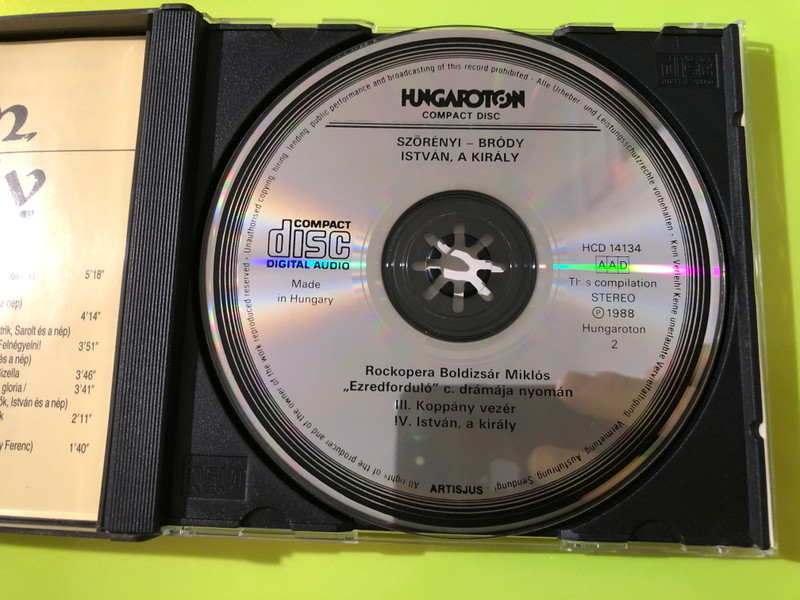 Hungaroton: István, a király (Stephen, the King) — Szörényi & Bródy Rock Opera 2-CD (HCD 14133–34) 