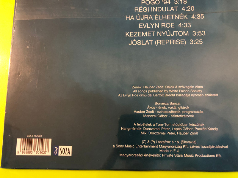 Bonanza Banzai — Jóslat | Lastafroz | Vinyl LP (5999883601037)