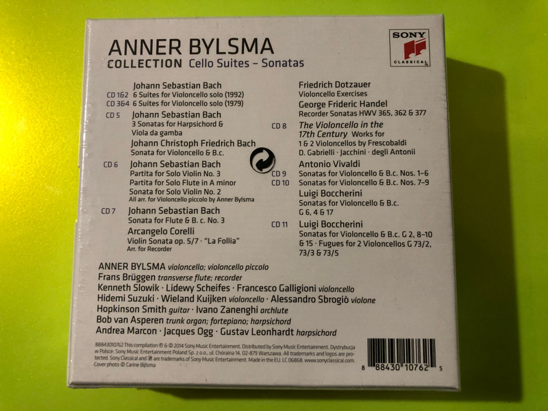 Anner Bylsma — Collection: Cello Suites & Sonatas, Sony Classical (11 CD) (88843010762) 