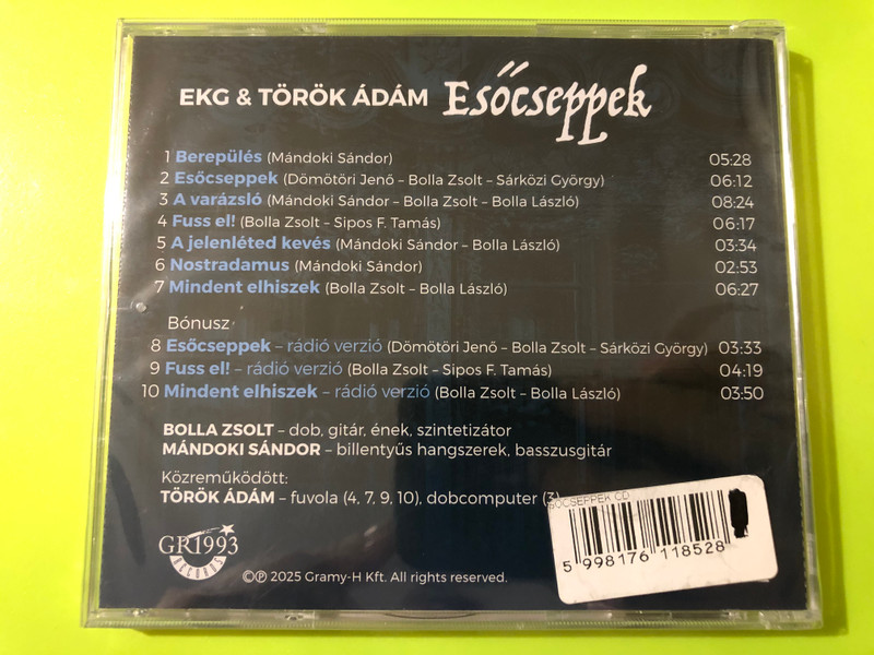 EKG & Török Ádám — Esőcseppek, GR1993 Records (CD) (5998176118528) 
