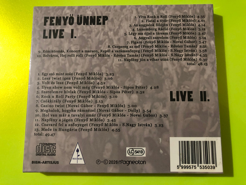 Fenyő Miklós — Fenyő Ünnep Live I.–II., Magneoton (2 CD) (5999575535039) 