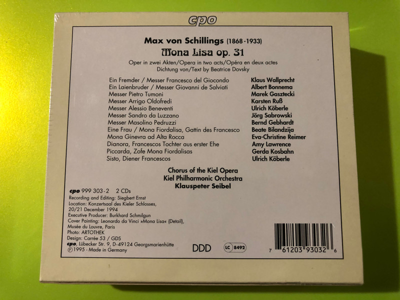 Max von Schillings — Mona Lisa, Op. 31, cpo (2 CD) (761203930326) 