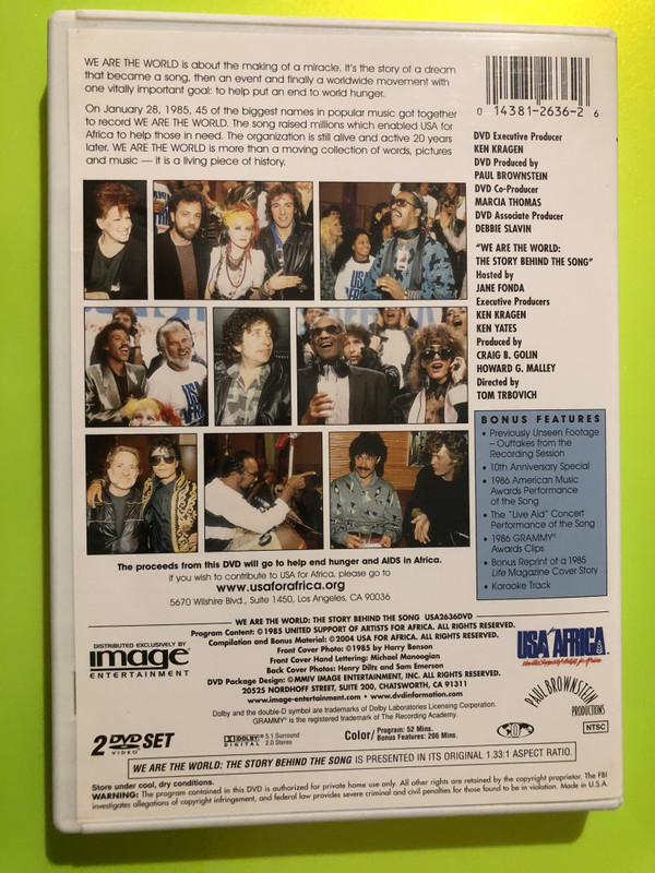 USA for Africa / Image: We Are the World — The Story Behind the Song, Image Entertainment (20th Anniv. 2 DVD Set) (0014381263626) 