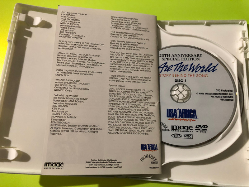 USA for Africa / Image: We Are the World — The Story Behind the Song, Image Entertainment (20th Anniv. 2 DVD Set) (0014381263626) 