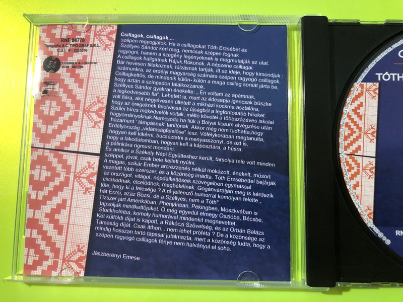Dancs Market: Csillagok, Csillagok — Tóth Erzsébet & Széllyes Sándor, Dancs Market Records (CD, 2004) (CsillagokCsillagok) 