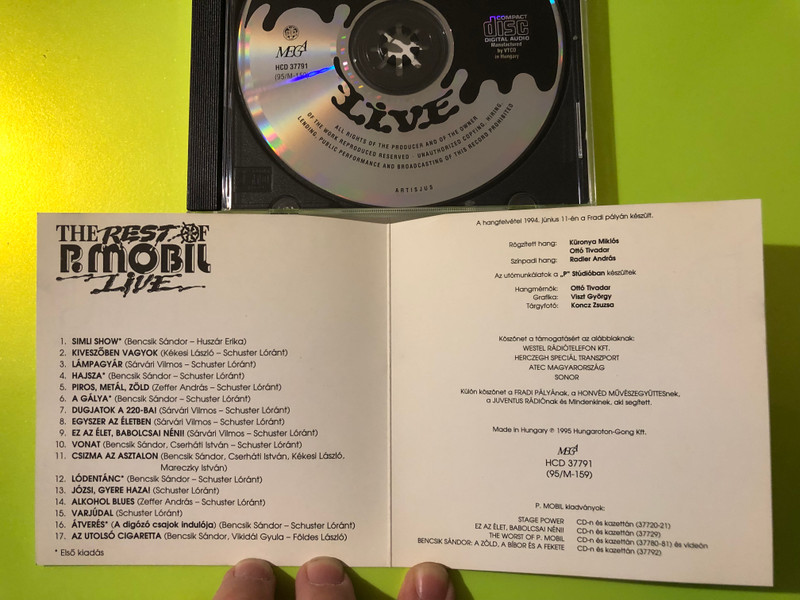 P. Mobil — The Rest of P. Mobil (Live), MEGA / Hungaroton (Audio CD) (.5991813779120) 
