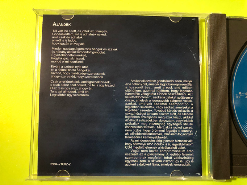 Jég dupla whiskyvel — Válogatás Horváth Attila dalszövegeiből, Magneoton (Audio CD, 1997) (0739842160220) 