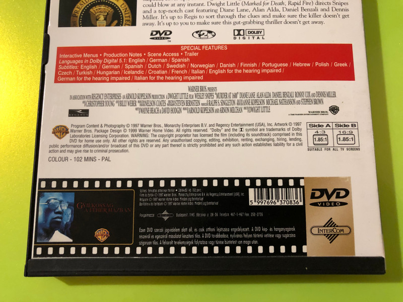 Warner Home Video — Murder at 1600 (Gyilkosság a Fehér Házban), Warner Bros. (DVD) (5997696370836) 
