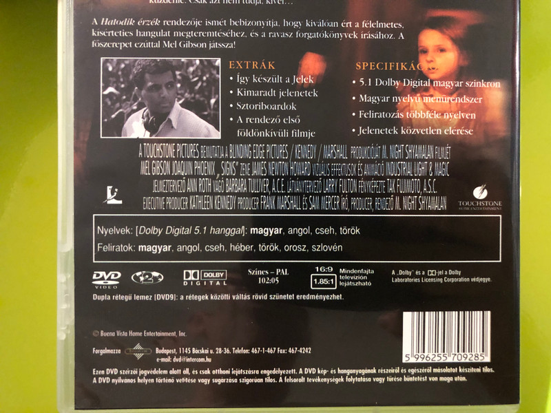 Touchstone — Signs (Jelek), M. Night Shyamalan, Mel Gibson (DVD, Region 2) (5996255709285) 