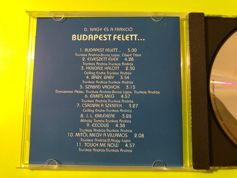D. Nagy és a Frakció — Budapest Felett..., EMI / Quint (Audio CD) (0724352567928)